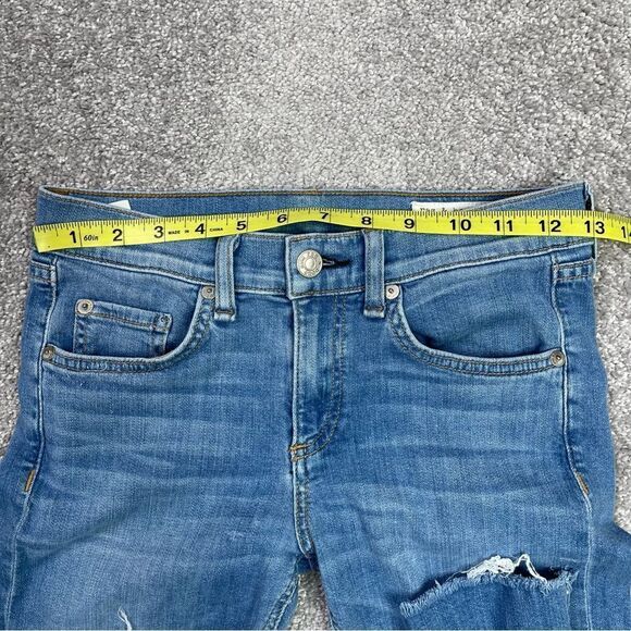 Rag & Bone Capri Jeans Women’s 26 Blue Skinny Low Rise Medium Wash Denim Stretch - Picture 9 of 14